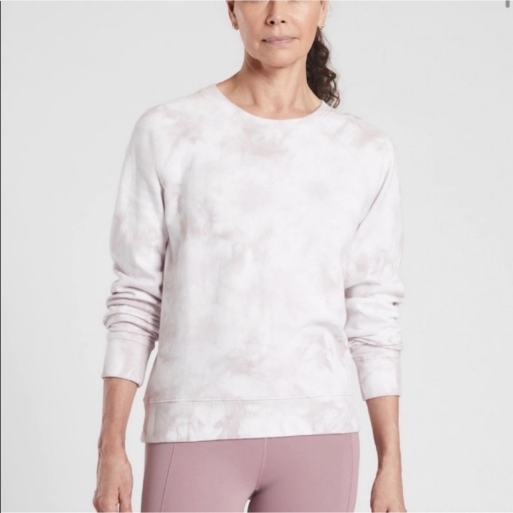 Athleta Sundown Soft Dusty Pink Tie-Dye Crewneck Sweatshirt - Women’s Large